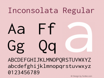 Inconsolata Regular  Font Sample