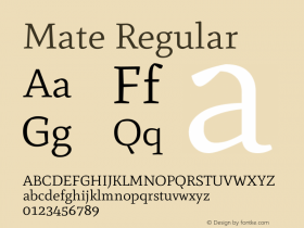 Mate Regular  Font Sample