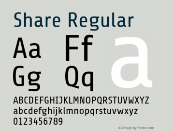 Share Regular  Font Sample