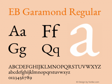 EB Garamond Regular  Font Sample