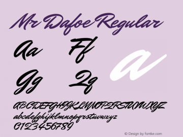 Mr Dafoe Regular  Font Sample