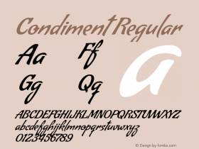 Condiment Regular  Font Sample