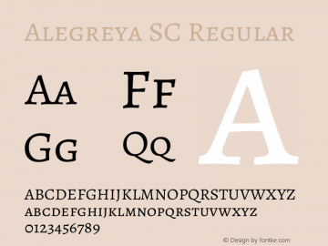 Alegreya SC Regular  Font Sample