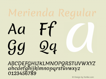 Merienda Regular  Font Sample