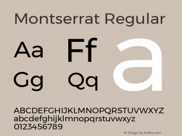 Montserrat Regular  Font Sample