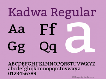 Kadwa Version 1.0 Font Sample