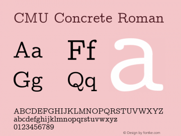 CMUConcrete Version 1.0 Font Sample