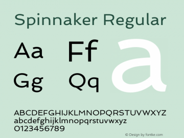 Spinnaker Version 1.0 Font Sample