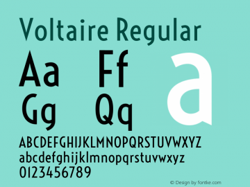 Voltaire Version 1.0 Font Sample