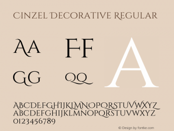 CinzelDecorative Version 1.0 Font Sample