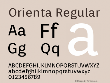 Orienta Version 1.0 Font Sample