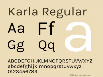 Karla Version 1.0 Font Sample