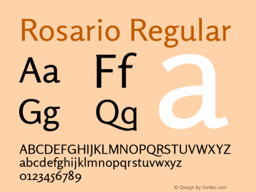 Rosario Version 1.0 Font Sample