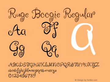 RugeBoogie Version 1.0 Font Sample