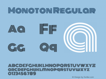 Monoton Version 1.0 Font Sample