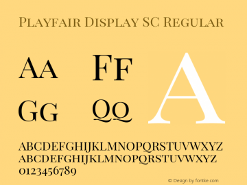 PlayfairDisplaySC Version 1.0 Font Sample