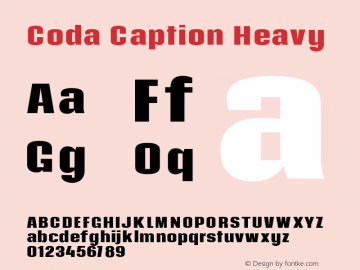 CodaCaption Version 1.0 Font Sample