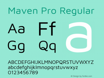 MavenPro Version 1.0 Font Sample