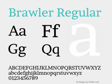 Brawler Version 1.0 Font Sample