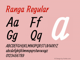 Ranga Version 1.0 Font Sample