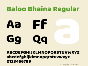 BalooBhaina Version 1.0 Font Sample