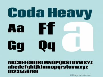 Coda Version 1.0 Font Sample