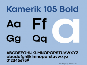 Kamerik105-Bold Version 3.000 Font Sample