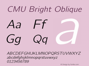 CMUBright Version 1.0 Font Sample