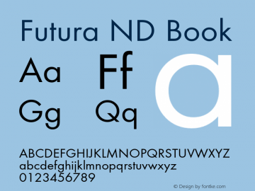 FuturaND-Book Version 001.001 Font Sample