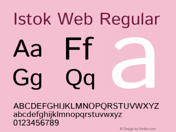 IstokWeb Version 1.0 Font Sample