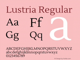 Lustria Version 1.0 Font Sample