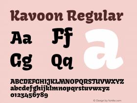 Kavoon Version 1.0 Font Sample