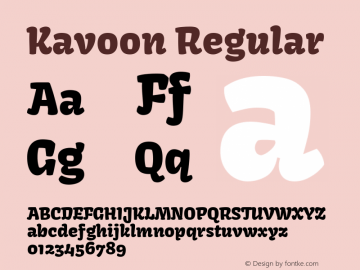 Kavoon Version 1.0 Font Sample