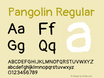 Pangolin Version 1.0 Font Sample