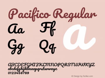Pacifico Version 1.0 Font Sample