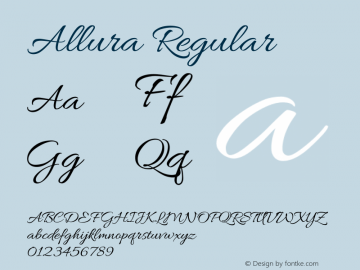 Allura Version 1.0 Font Sample