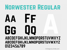 Norwester Regular Version 001.002 Font Sample