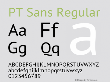 PTSans Version 1.0 Font Sample