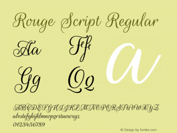 RougeScript Version 1.0 Font Sample