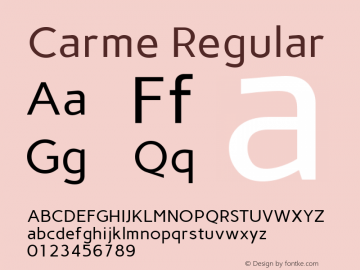 Carme Version 1.0 Font Sample