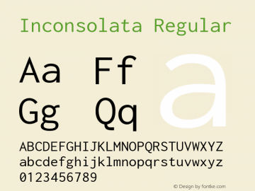 Inconsolata Version 1.0 Font Sample