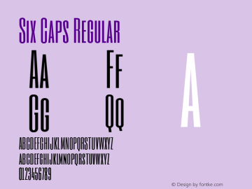 SixCaps Version 1.0 Font Sample