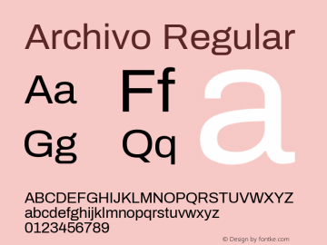 Archivo Version 1.0 Font Sample