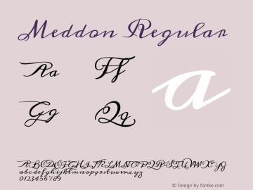 Meddon Version 1.0 Font Sample