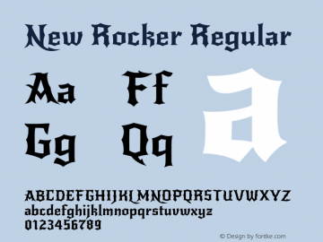 NewRocker Version 1.0 Font Sample