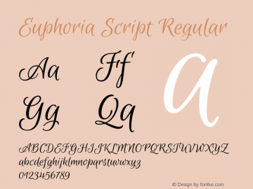 EuphoriaScript Version 1.0 Font Sample