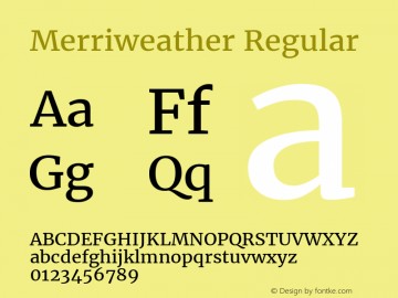 Merriweather Version 1.0 Font Sample