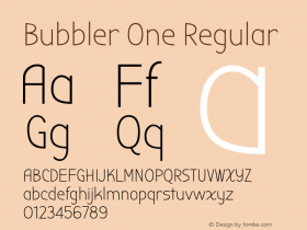 BubblerOne Version 1.0 Font Sample