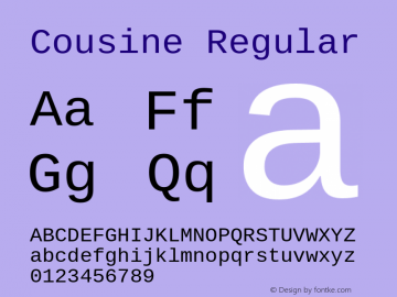 Cousine Version 1.0 Font Sample