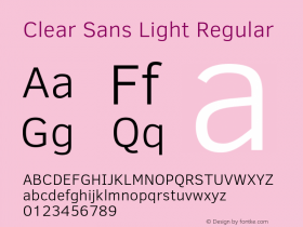 ClearSansLight Version 1.0 Font Sample